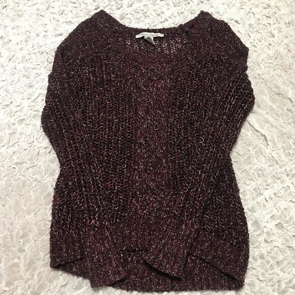 American Rag burgundy sweater long sleeve knit sweater relax fit size S - Picture 3 of 8